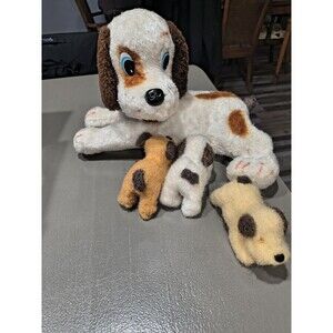 Vintage 1960's Alps Dog Family Mama & Nursing Puppies  Japan Animated (Works)